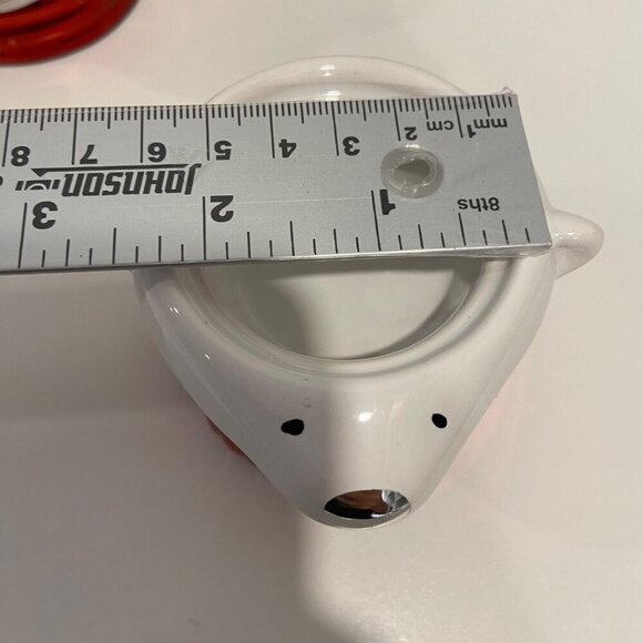 Christmas Polar Bear Ceramic candle holders With Santa Hat Lids or small candy j - Picture 14 of 16